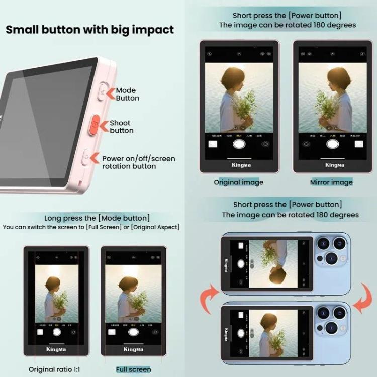 KingMa PH02 MAX Mobile Phone MagSafe Display Screen Selfie Live Streaming Phone Rear Camera