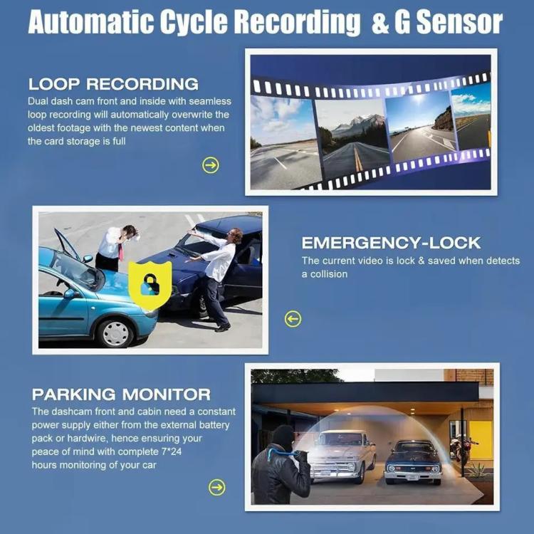 WIFI Connected 4K Three-Lens Car Driving Recorder