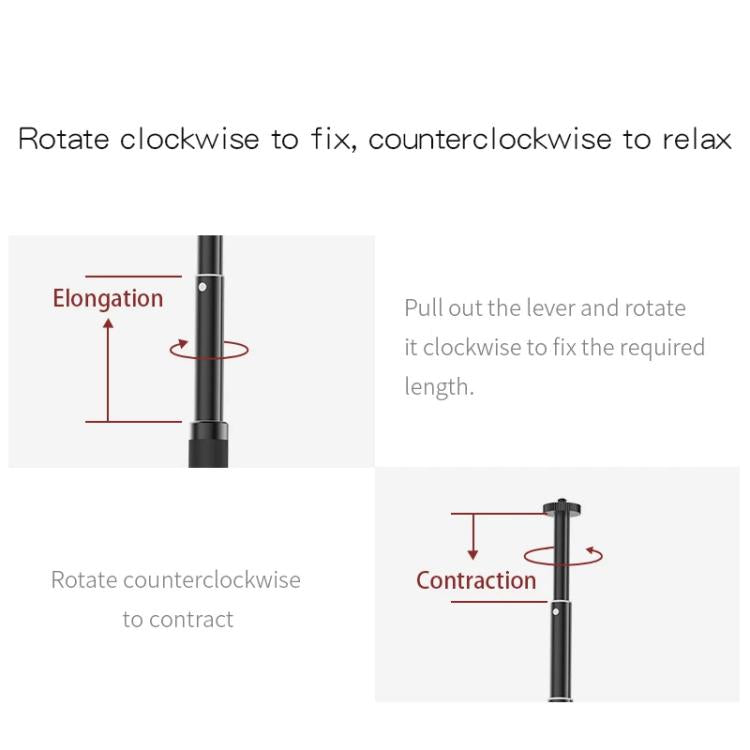 XILETU 19-73cm 5-section Telescopic Stabilizer Extension Rod Phone Camera Selfie Stick