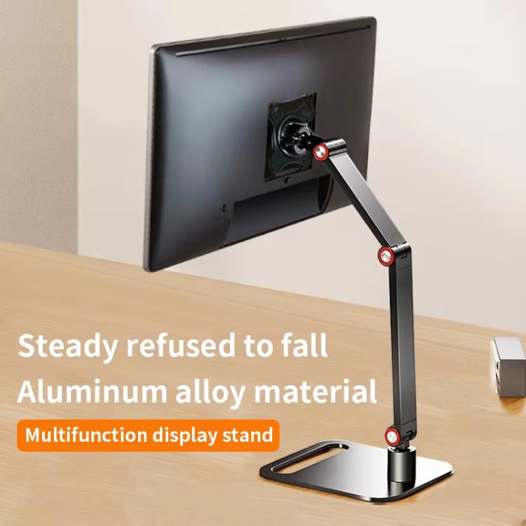 Portable Vesa Monitor Stand Height Adjustable Swivel Desk Mount For 17-Inch Screens