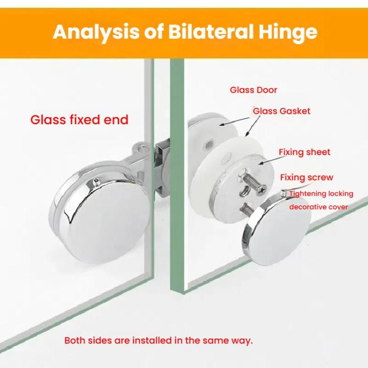 Frameless Glass Door Hinge Display Wine Cabinet 180 Degree Window Door Round Hinge