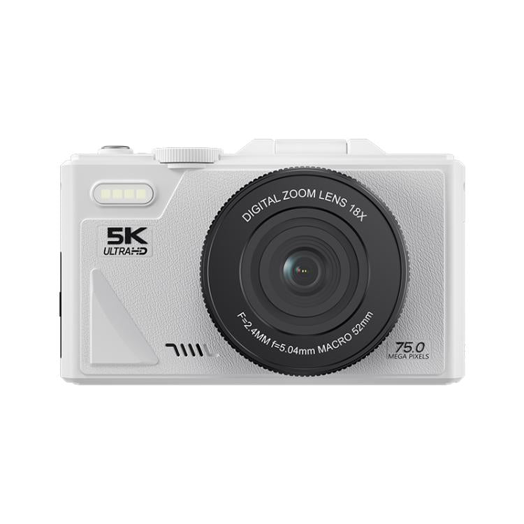 W1 5K HD Digital Camera 75MP 18X Digital Zoom WiFi Video Recorder With Flip Screen
