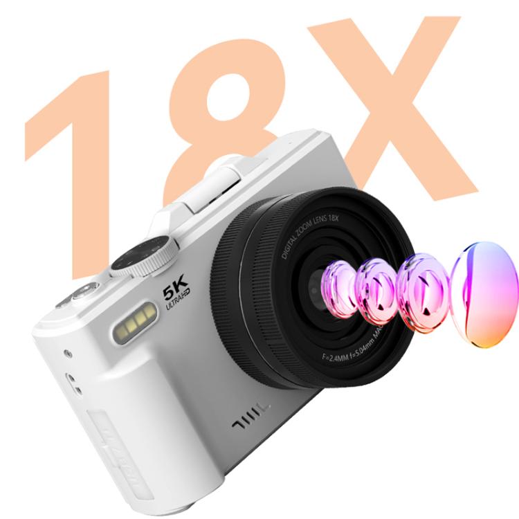 W1 5K HD Digital Camera 75MP 18X Digital Zoom WiFi Video Recorder With Flip Screen