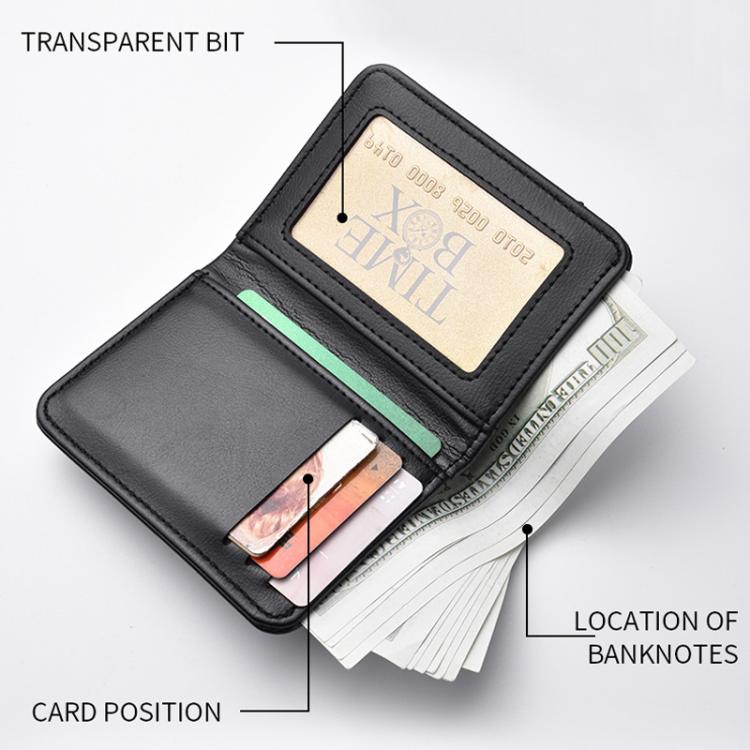 Men Leather Wallet Multi-position Card Holder Vertical ID Card Bag Mini Purse