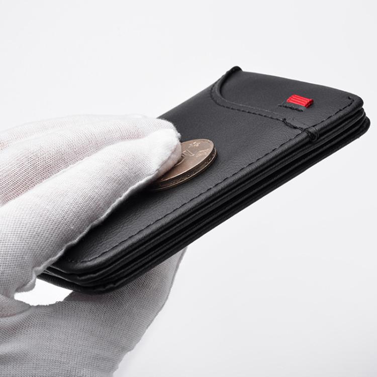 Men Leather Wallet Multi-position Card Holder Vertical ID Card Bag Mini Purse