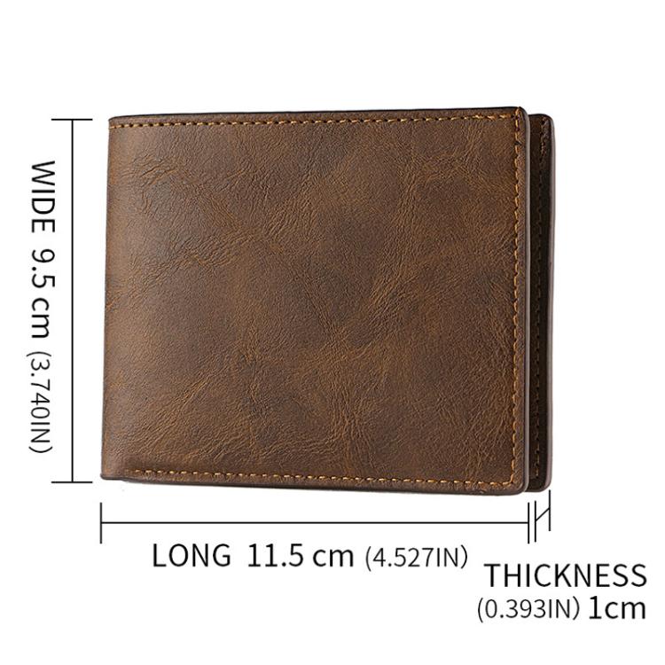 Horizontal Purse Retro Men Short Wallet Student Leather Wallet Money Clip