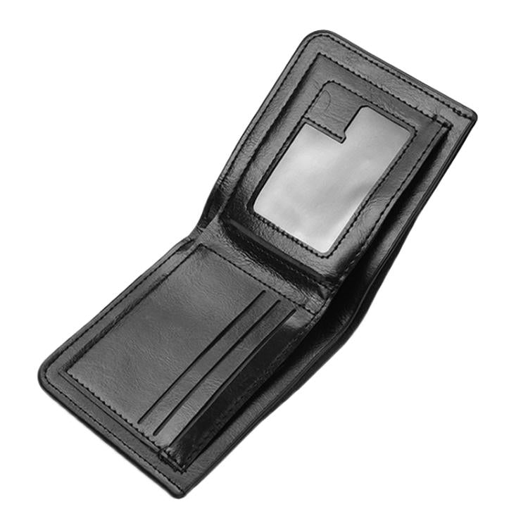 Men Leather Wallet Can Put Driver License Leather Short Money Clip Purse