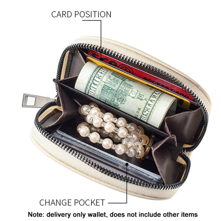 Women Wallet Pleated Sense PU Zipper Short Wallet Simple Solid Color Coin Purse