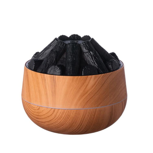Simulated Charcoal Fire Ambient Night Light Humidifier USB Large Mist Flame Humidifier