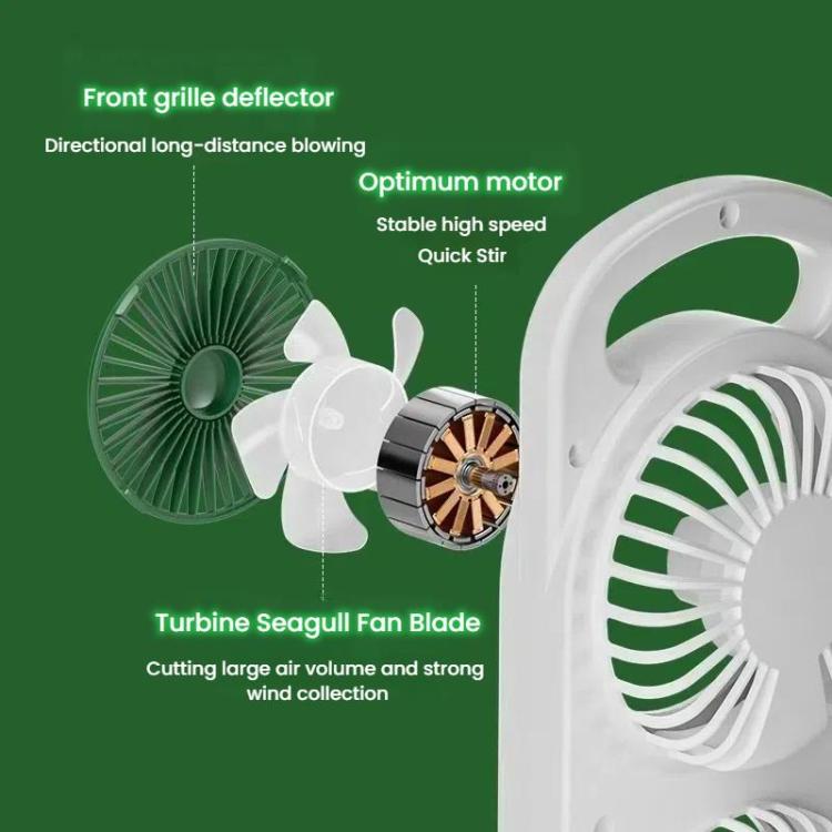 Simple Triple Turbine Design Fan Large Wind Desktop USB Charging Portable Home Outdoor Dormitory Fan