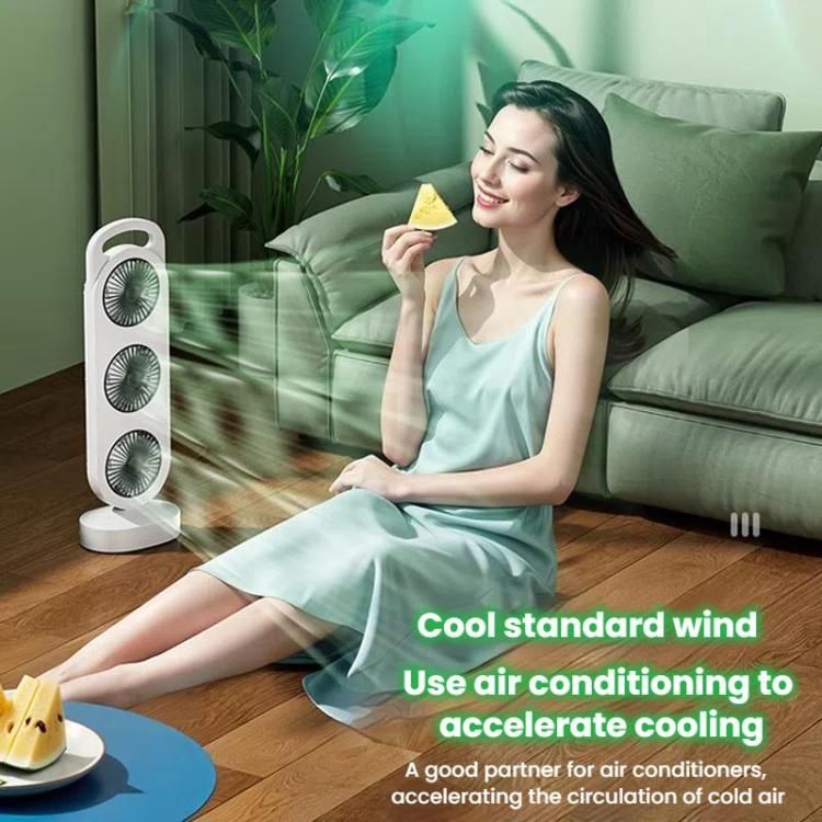 Simple Triple Turbine Design Fan Large Wind Desktop USB Charging Portable Home Outdoor Dormitory Fan