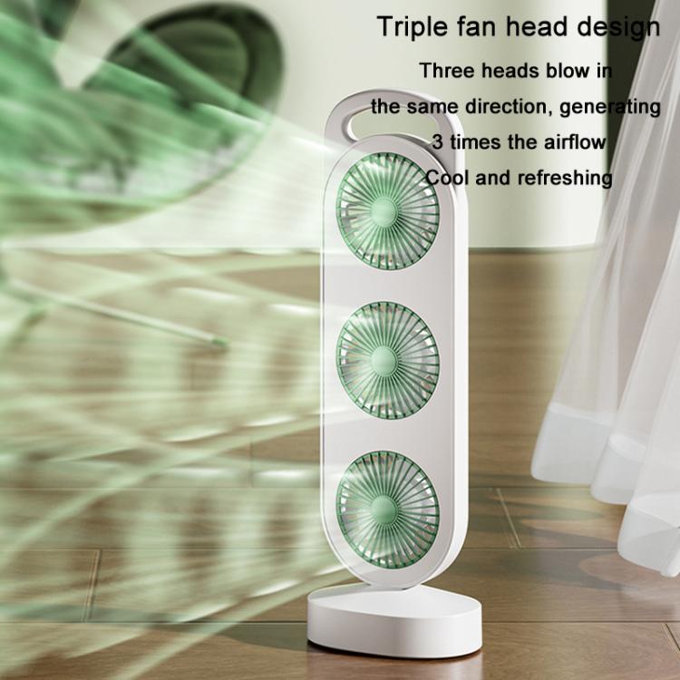 Simple Triple Turbine Design Fan Large Wind Desktop USB Charging Portable Home Outdoor Dormitory Fan