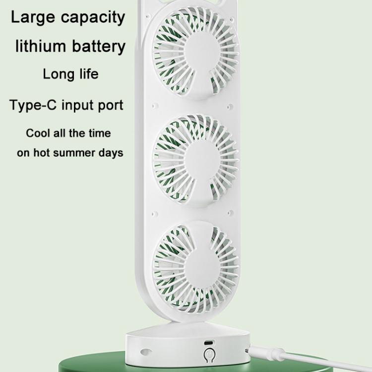 Simple Triple Turbine Design Fan Large Wind Desktop USB Charging Portable Home Outdoor Dormitory Fan