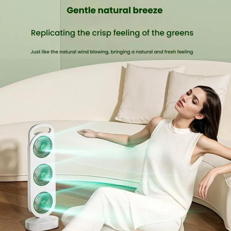 Simple Triple Turbine Design Fan Large Wind Desktop USB Charging Portable Home Outdoor Dormitory Fan