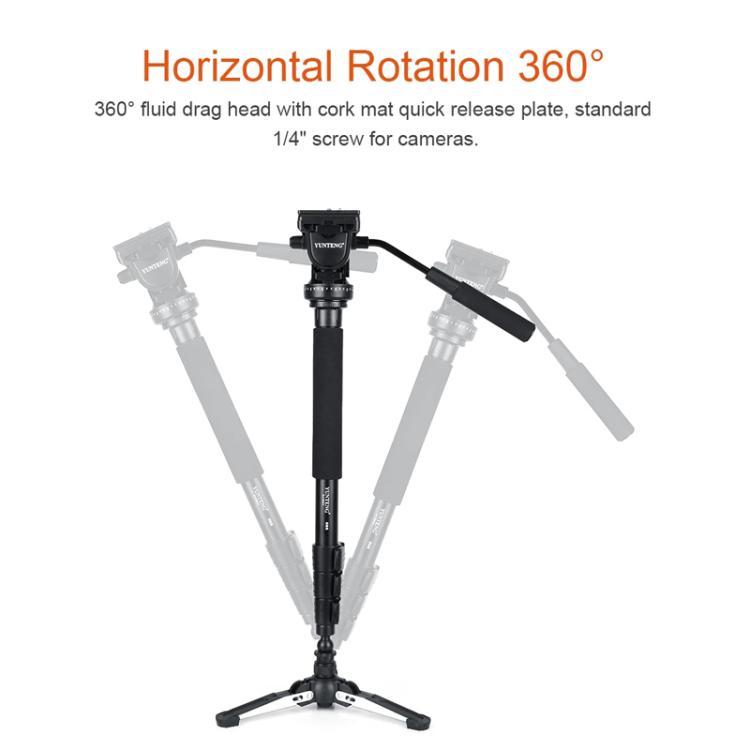 YUNTENG VCT-588 Camera Monopod 65-166cm Aluminum Alloy DSLR Tripod Stand With Hydraulic Ball Head