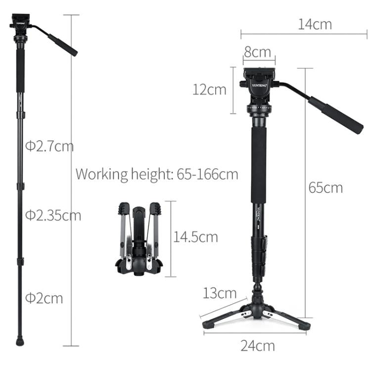 YUNTENG VCT-588 Camera Monopod 65-166cm Aluminum Alloy DSLR Tripod Stand With Hydraulic Ball Head