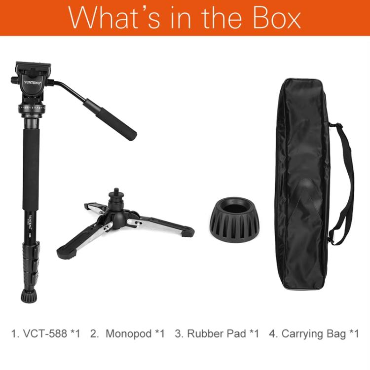 YUNTENG VCT-588 Camera Monopod 65-166cm Aluminum Alloy DSLR Tripod Stand With Hydraulic Ball Head