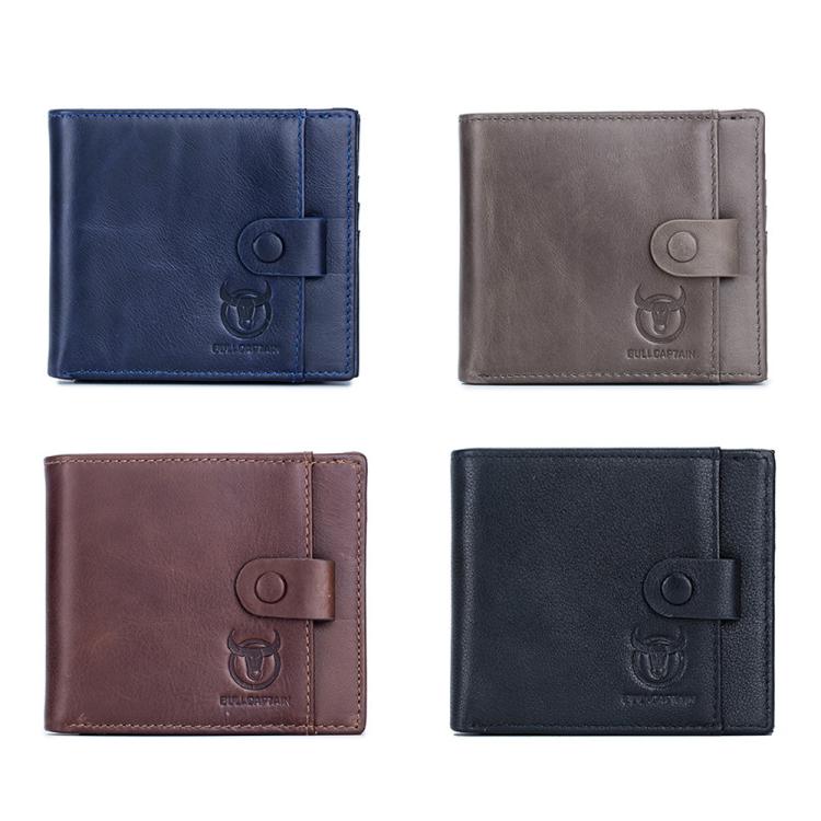 BULL CAPTAIN 038 RFID Anti-Theft Top Layer Cowhide Casual Wallet Driver ID Card Slot Wallet