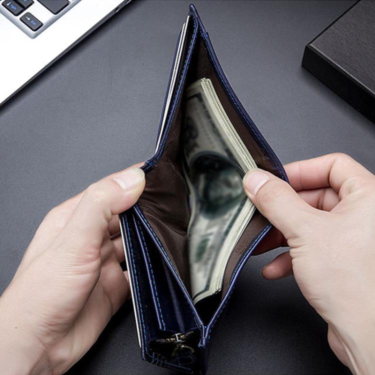 BULL CAPTAIN 038 RFID Anti-Theft Top Layer Cowhide Casual Wallet Driver ID Card Slot Wallet