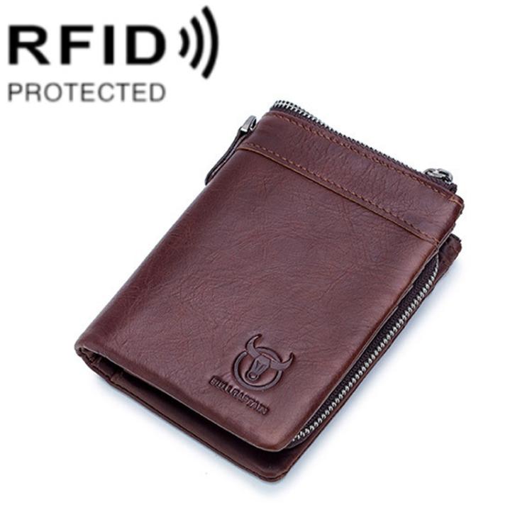BULL CAPTAIN 050 RFID Anti-theft Top Layer Multi-Slot Wallet with Detachable Coin Purse