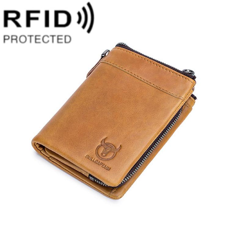 BULL CAPTAIN 050 RFID Anti-theft Top Layer Multi-Slot Wallet with Detachable Coin Purse