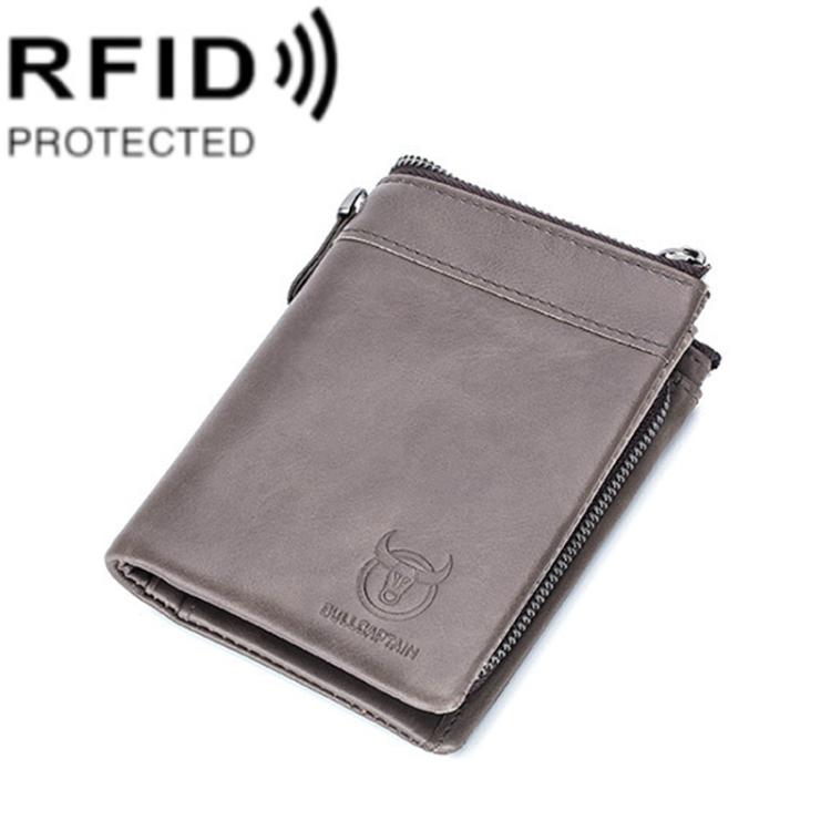 BULL CAPTAIN 050 RFID Anti-theft Top Layer Multi-Slot Wallet with Detachable Coin Purse