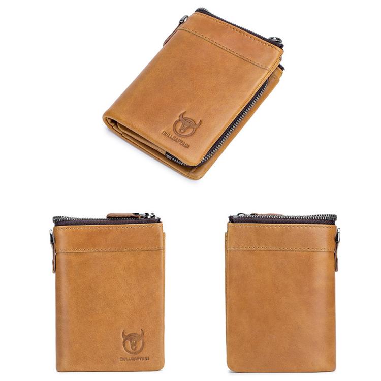 BULL CAPTAIN 050 RFID Anti-theft Top Layer Multi-Slot Wallet with Detachable Coin Purse