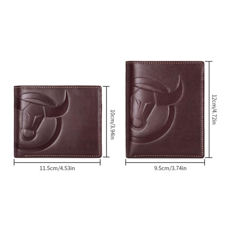 BULL CAPTAIN 0203 RFID Anti-theft Top-layer Cowhide Multiple Card Slots Wallet