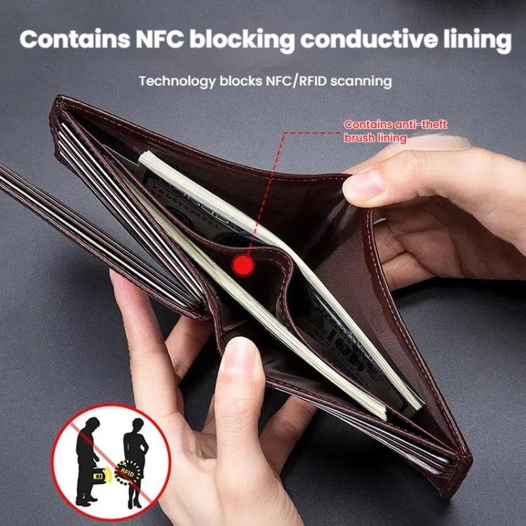 BULL CAPTAIN 0203 RFID Anti-theft Top-layer Cowhide Multiple Card Slots Wallet