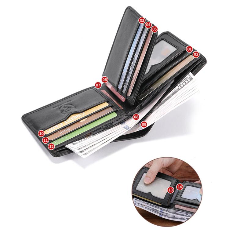 BULL CAPTAIN 07 RFID Anti-theft Top-layer Cowhide Multiple Card Slots Wallet