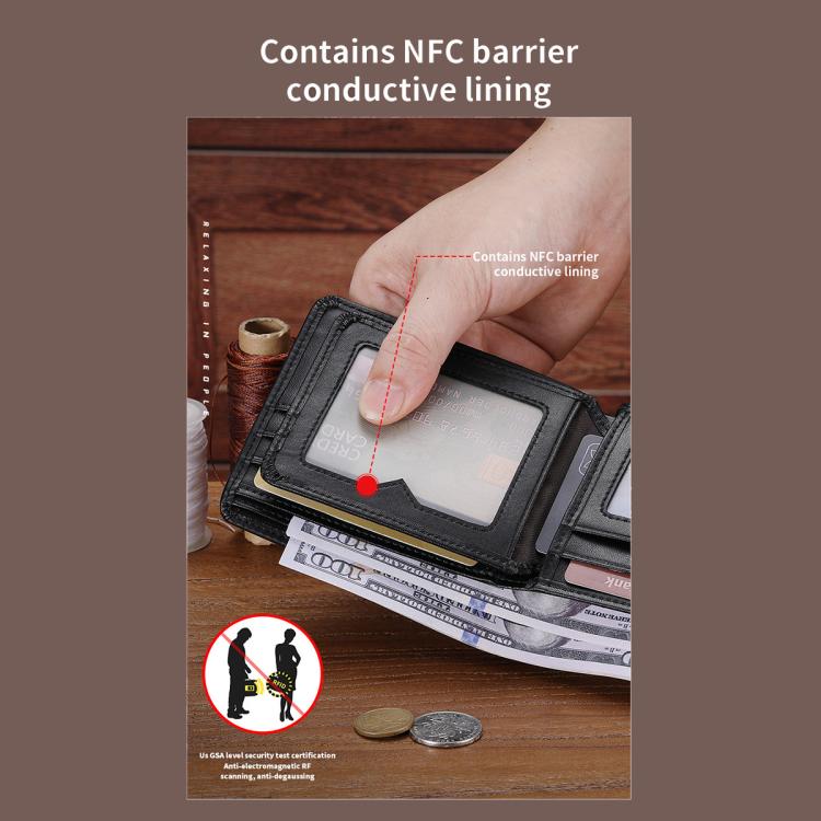 BULL CAPTAIN 07 RFID Anti-theft Top-layer Cowhide Multiple Card Slots Wallet