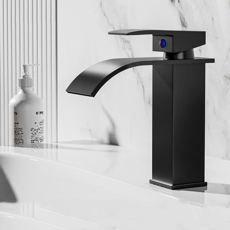 Waterfall Wash Basin Faucet Stainless Steel Hot/Cold Water Mixer Tap for Sink Basin