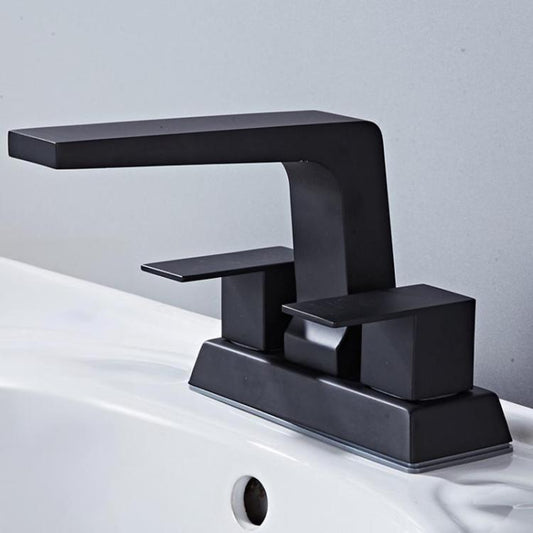 Dual Handle Two-Hole Bathroom Sink Faucet for Undermount Basin Separate Hot/Cold Water Controls
