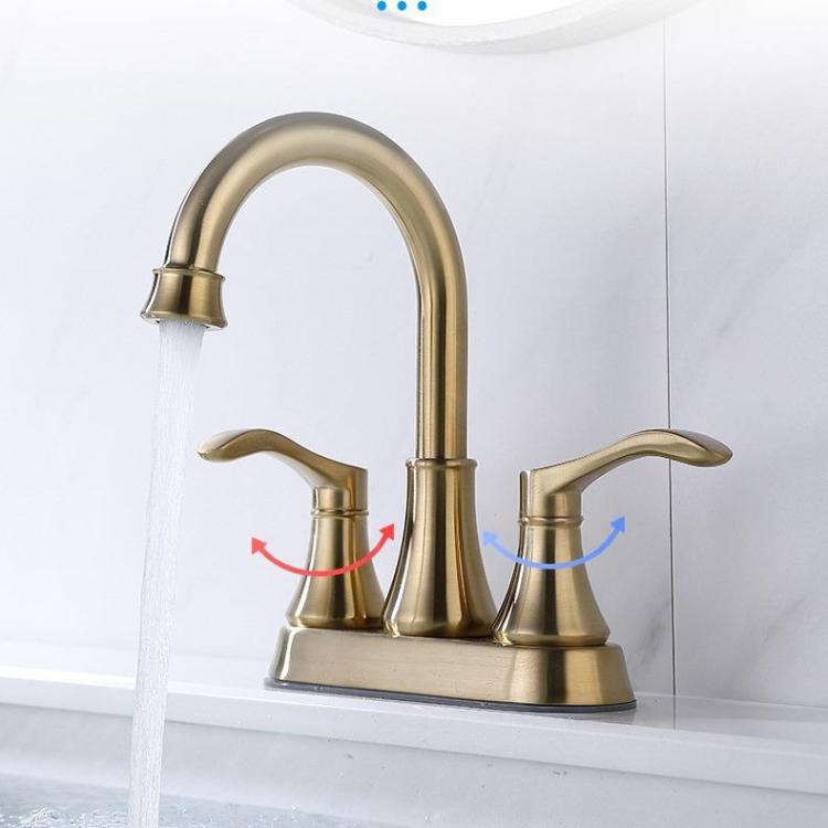 Dual Handle Two-Hole Bathroom Sink Faucet for Undermount Basin Separate Hot/Cold Water Controls