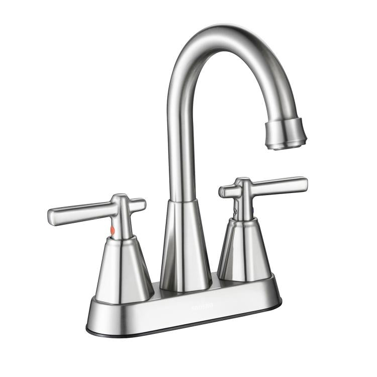 Dual Handle Two-Hole Bathroom Sink Faucet for Undermount Basin Separate Hot/Cold Water Controls