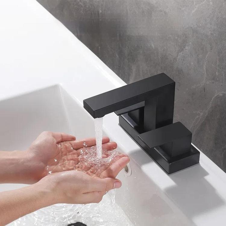 Dual Handle Two-Hole Bathroom Sink Faucet for Undermount Basin Separate Hot/Cold Water Controls