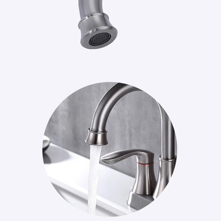 Dual Handle Two-Hole Bathroom Sink Faucet for Undermount Basin Separate Hot/Cold Water Controls