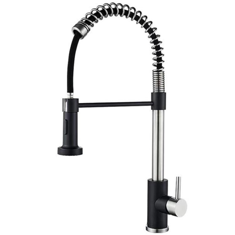 Kitchen Pull Down Spring Faucet Dual Mode Water Outlet Hot/Cold Water Mixer Tap