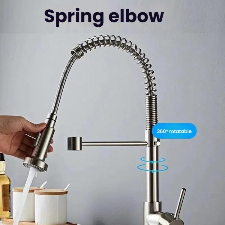 Kitchen Pull Down Spring Faucet Dual Mode Water Outlet Hot/Cold Water Mixer Tap