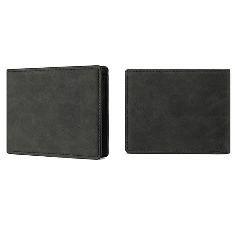 DEABOLAR Men Short Wallet Zipper Simple Soft Leather Purse Card Bag Student Retro Leather Wallet