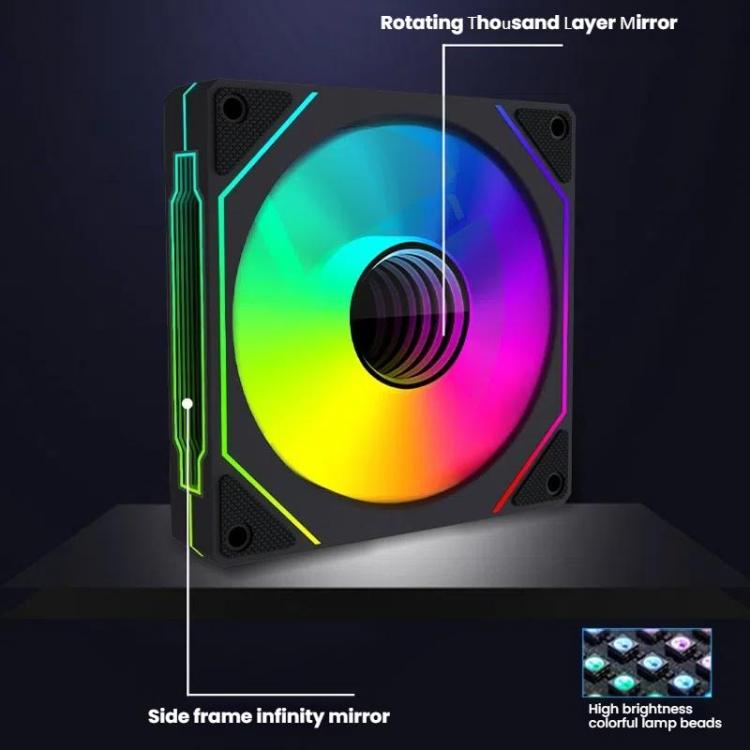 Prism 4RRO Computer Case Fan 12cm ARGB Sync PWM Quiet Cooling Fan