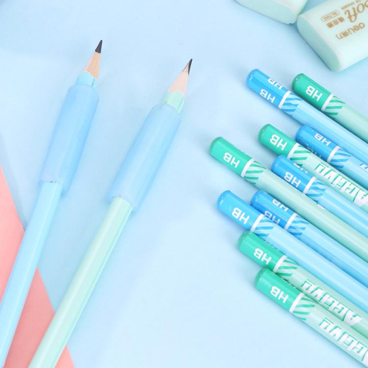 Deli 68896 Student Stationery Gift Box Set Includes 12 Pencils + 2 Erasers + 1 Pencil Sharpener + 2 Pencil Grips