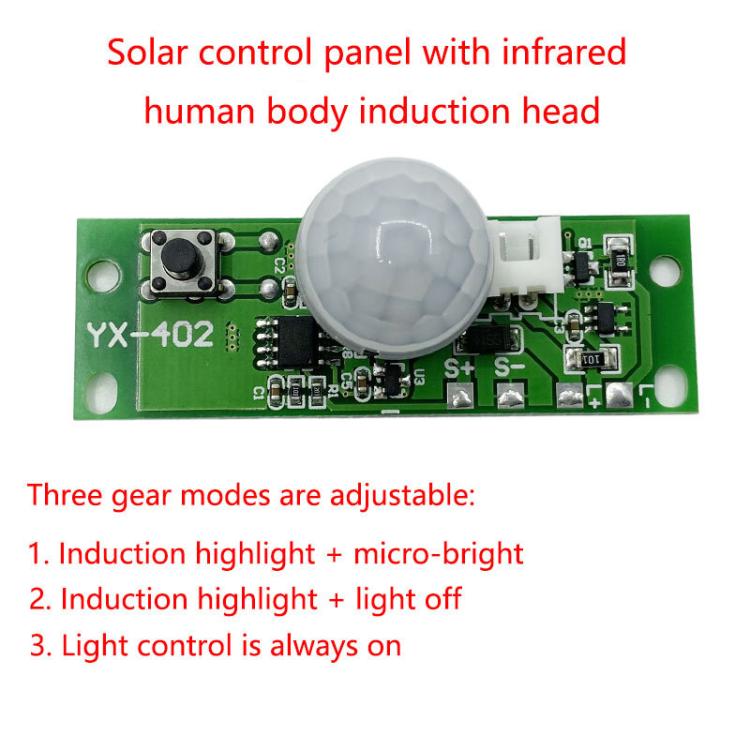 3.7V Infrared Human Sensor Solar Light Circuit Board Solar Wall Light Control Board PIR Wall Light Controller