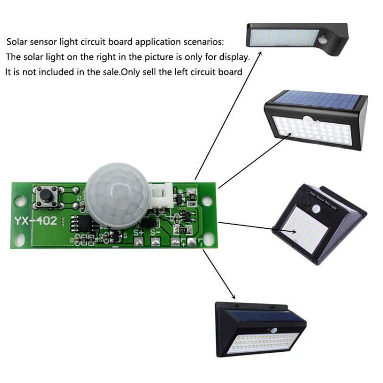 3.7V Infrared Human Sensor Solar Light Circuit Board Solar Wall Light Control Board PIR Wall Light Controller