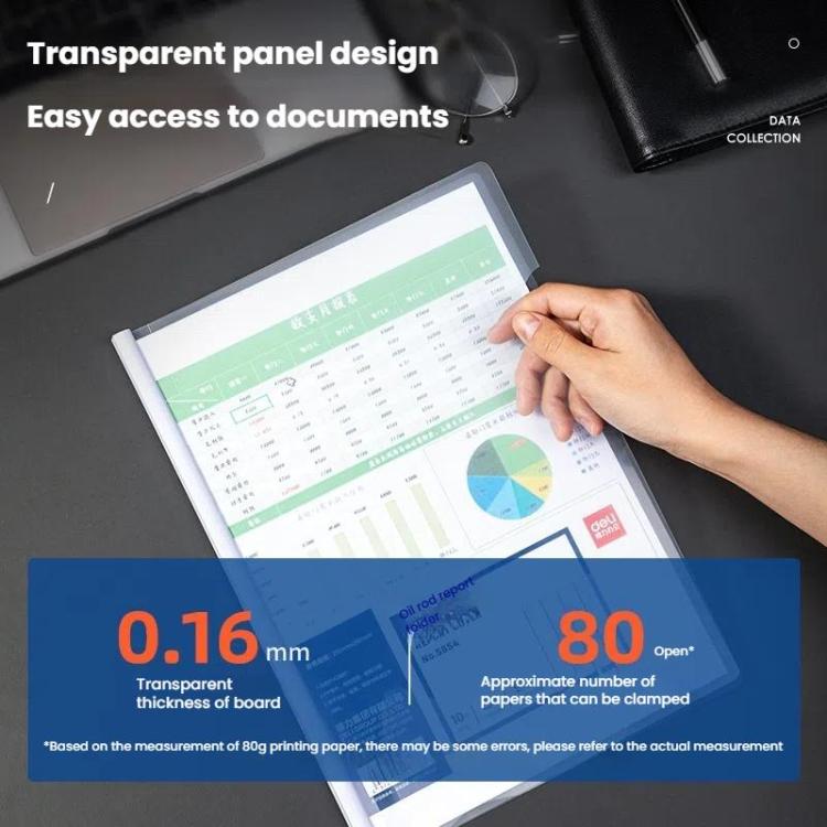 Deli 10pcs /Pack 5854 A4 Lever Arch File Binder With 9mm Spine Width - Holds Up To 80 Sheets