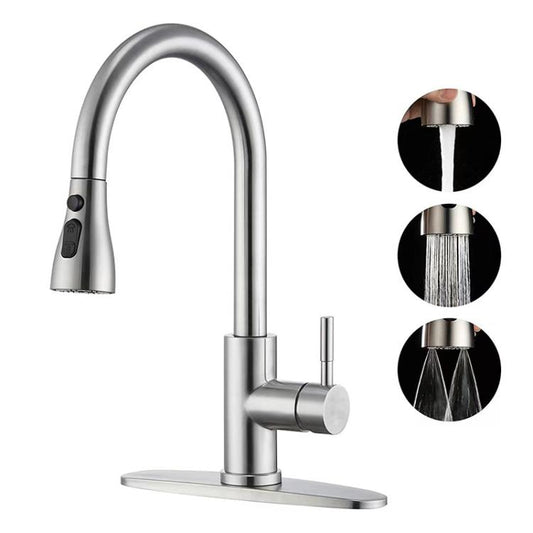 Pull-Out 3 Modes Kitchen Faucet Hot/Cold Water Mixer Tap With Base
