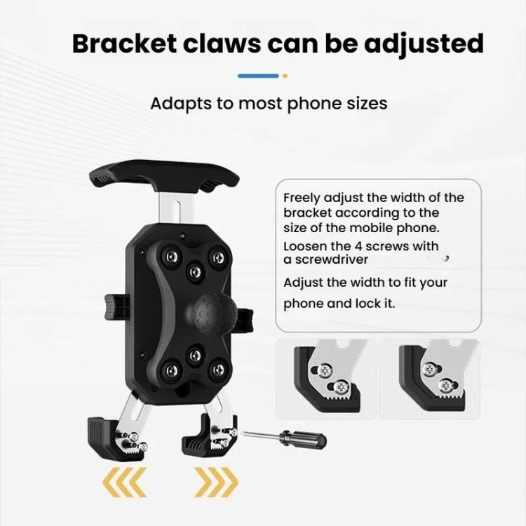 Motorcycle Shock-absorbing Rotatable 3-claw Mobile Phone Holder