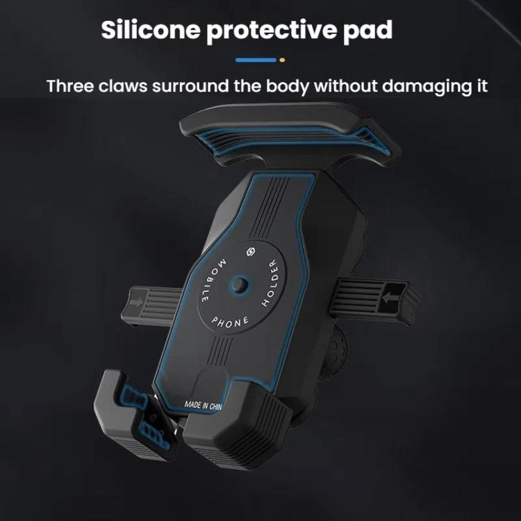 Motorcycle Shock-absorbing Rotatable 3-claw Mobile Phone Holder