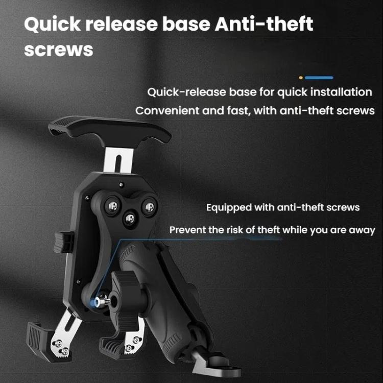 Motorcycle Shock-absorbing Rotatable 3-claw Mobile Phone Holder