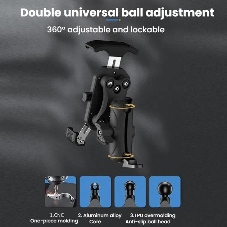 Motorcycle Shock-absorbing Rotatable 3-claw Mobile Phone Holder